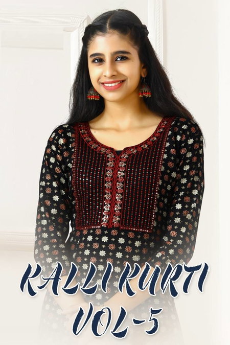 Kalli Kurti Vol 5 Rayon Printed Kurti Wholesale In India